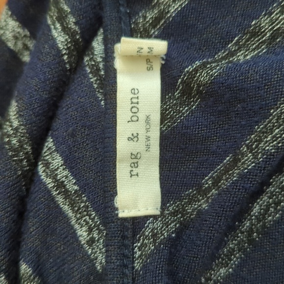 Rag & Bone Striped Hudson Vee Long Sleeve Tee Size Small - Picture 8 of 9